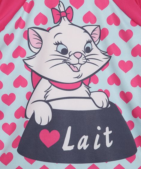 Blusa de Praia Infantil Raglan Marie Manga Longa com Proteção UV50+ Pink