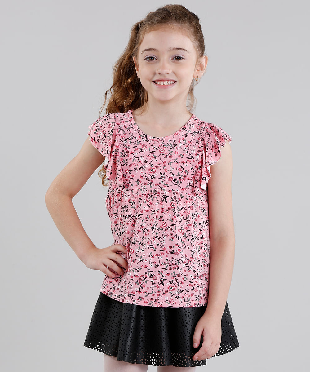 Blusa-Infantil-Estampada-Floral-Manga-Curta-Decote-Redondo-Rosa-9079387-Rosa_1