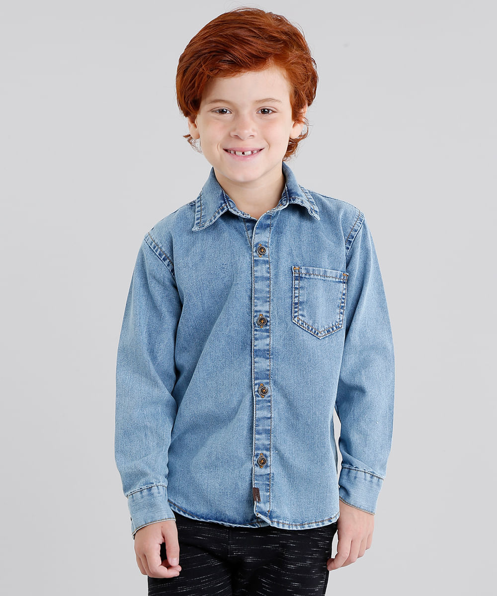 camisa jeans infantil c&a