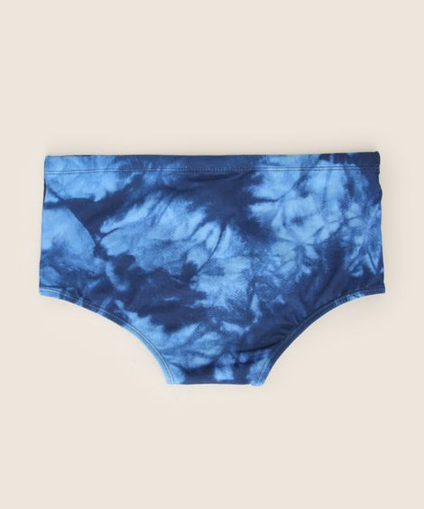 Sunga Masculina Estampada Tradicional Tie Dye com Proteção UV50+ Azul Marinho