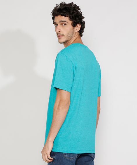 Camiseta Masculina Manga Curta Básica Gola Careca Verde