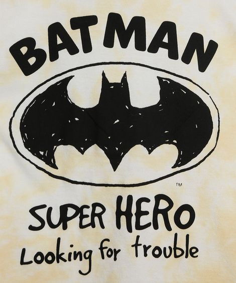 Camiseta Infantil Estampada Manga Curta Tie Dye Batman Amarela