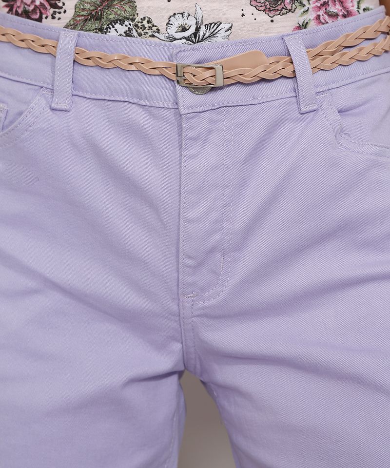 Short-de-Sarja-Feminino-Midi-Cintura-Alta-com-Cinto-e-Barra-Dobrada-Lilas-9976461-Lilas_6