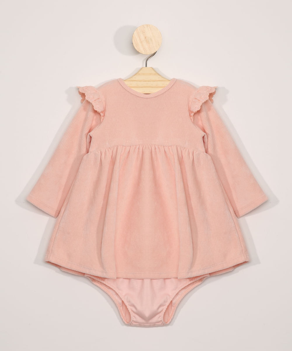 Vestido-de-Veludo-Infantil-Manga-Longa---Calcinha-Rosa-9979692-Rosa_1