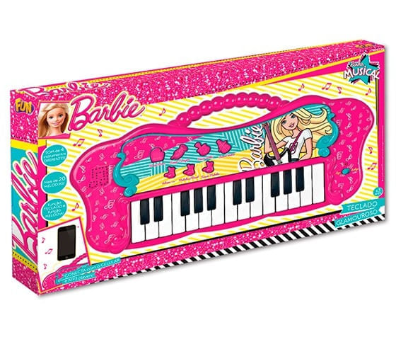 Teclado Infantil Barbie Fabulosa Com Função Mp3 8007-1 Fun - Chic Outlet -  Economize com estilo!