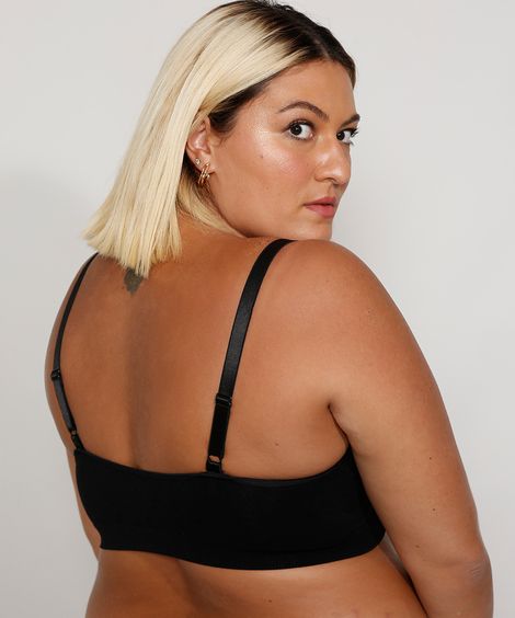 sutiã faixa de poliamida sem costura demillus plus size preto