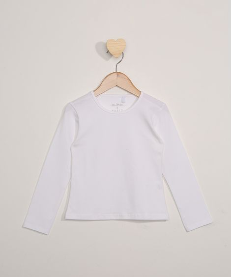 Blusa Infantil Manga Longa Off White