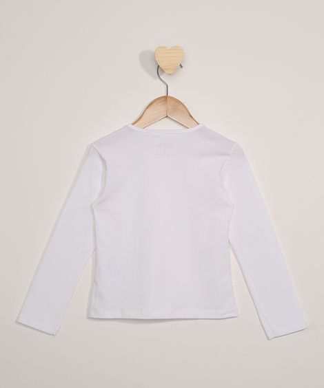 Blusa Infantil Manga Longa Off White