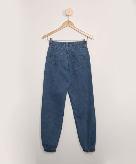 Calça Jeans Juvenil Jogger Azul Médio