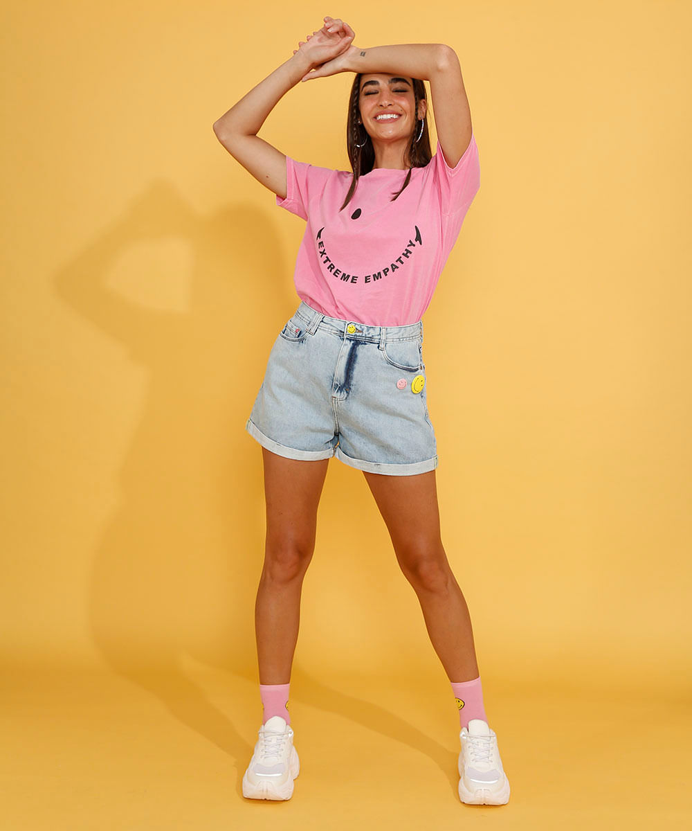 short jeans laranja