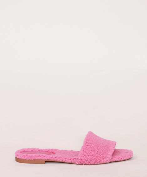 Chinelo Feminino Slide Oneself de Pelo Pink