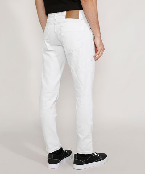calça jeans slim branca