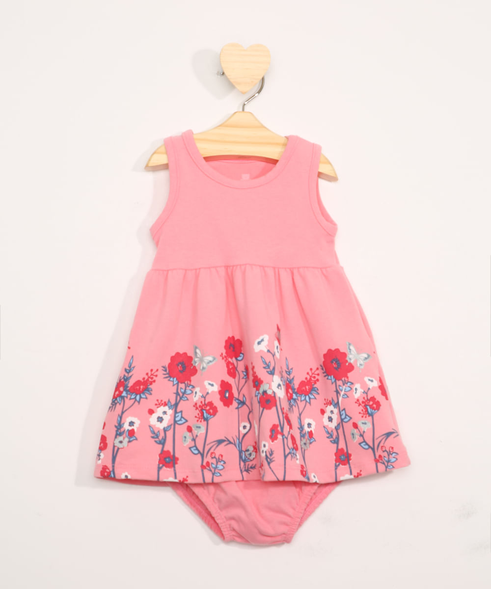 Vestido-Infantil-Floral-Sem-Manga---Calcinha-Rosa-9967587-Rosa_1