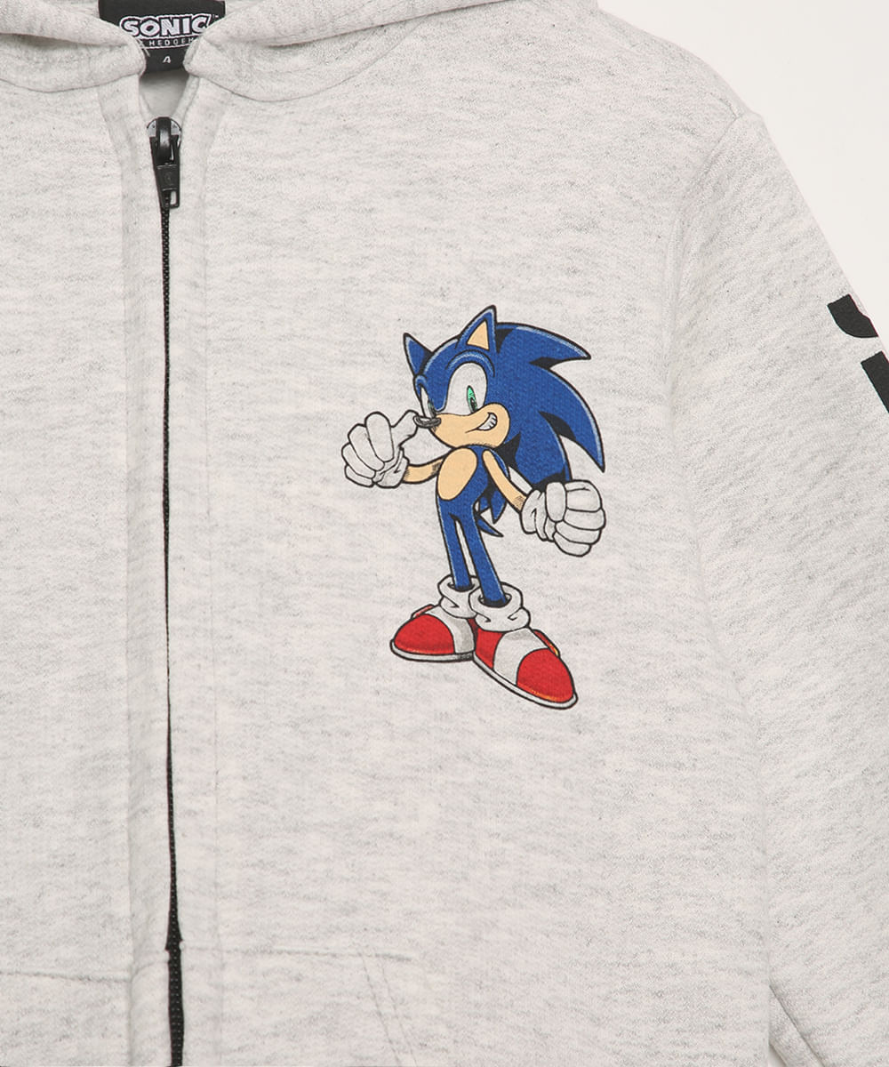 sonic zip up moletom com capuz