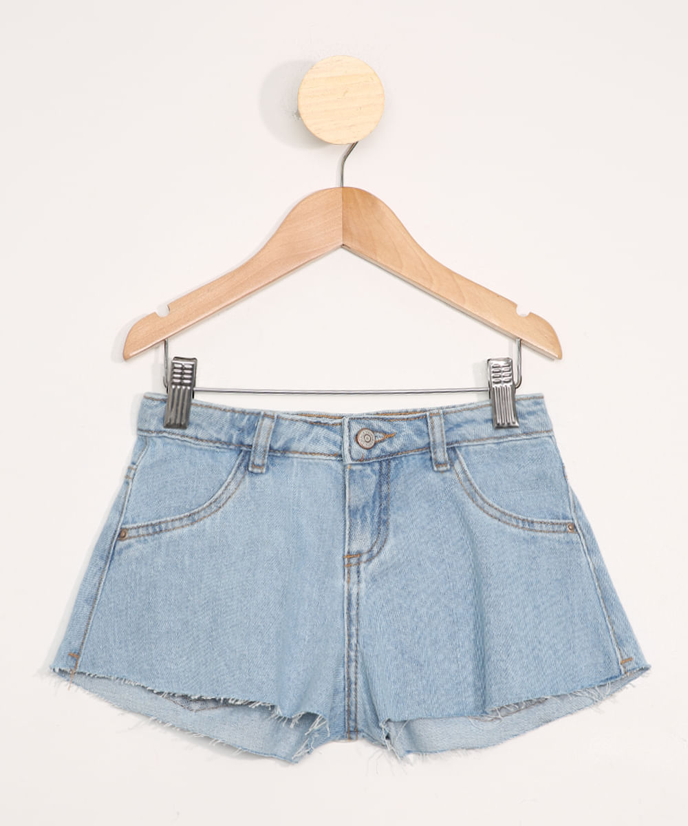 Short Jeans Infantil Gap Estonado Feminino - Azul