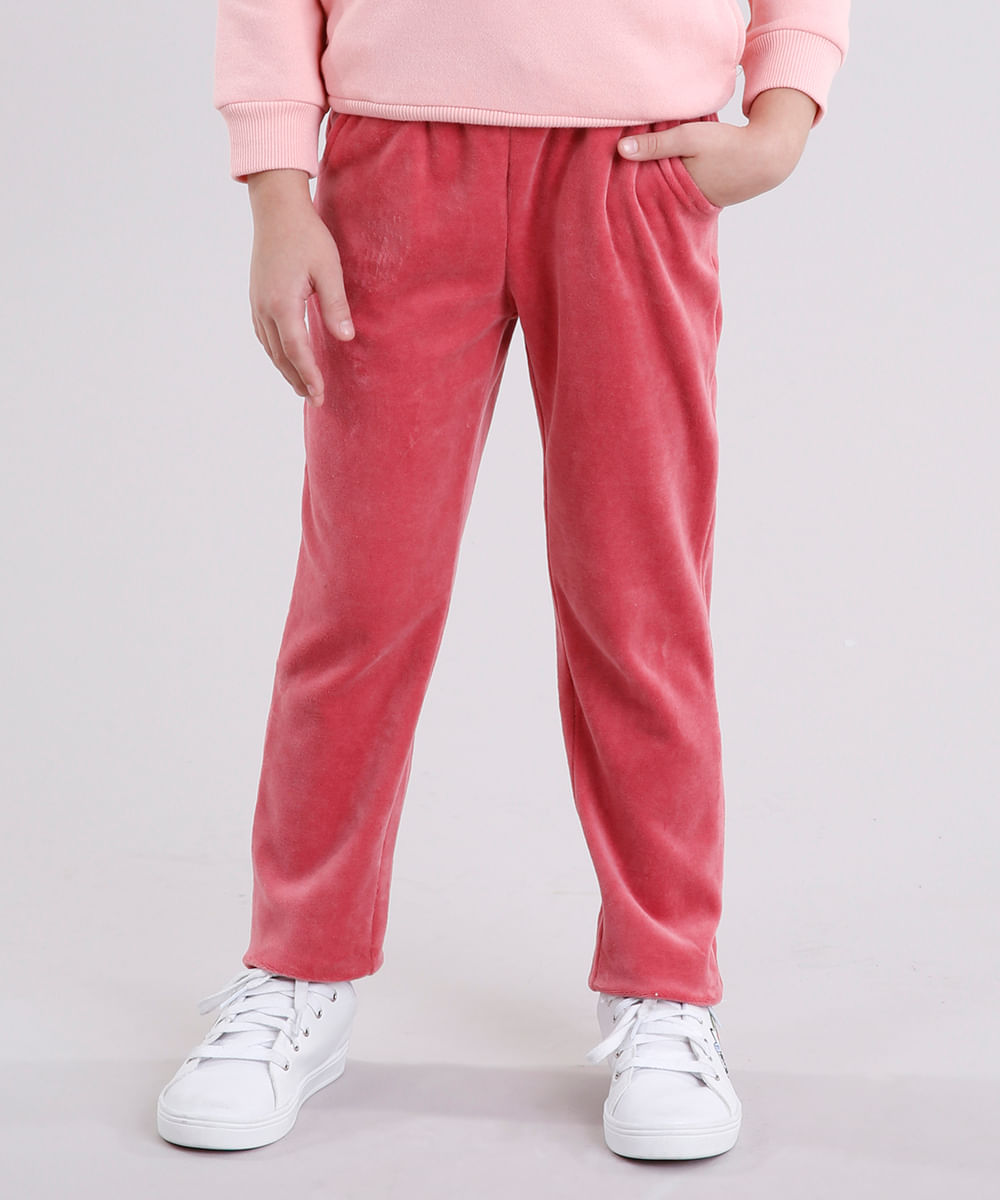 Calca-Infantil-em-Plush-com-Dois-Bolsos-Rosa-Escuro-8840270-Rosa_Escuro_1