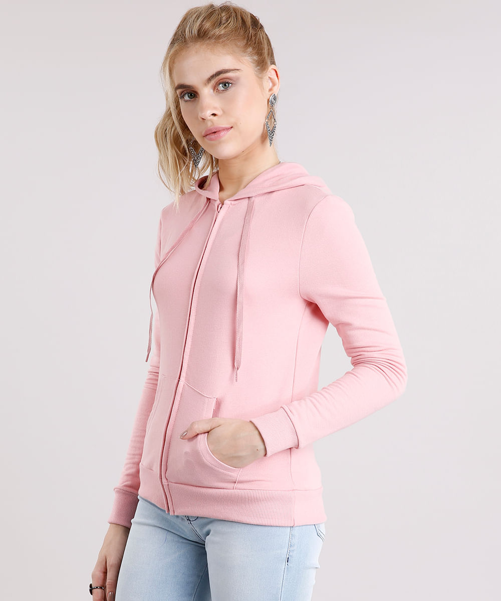 rose white moletom com capuz