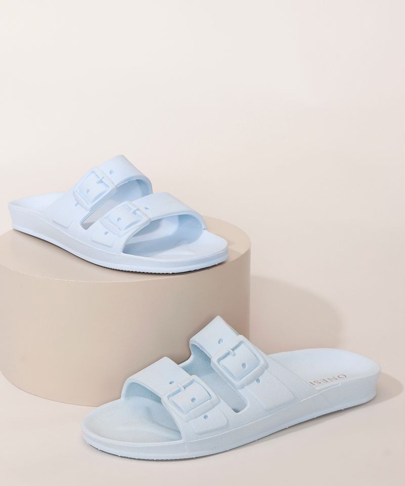 Rasteirinha-Feminina-Oneself-com-Textura-de-Fivela-Azul-9985940-Azul_1