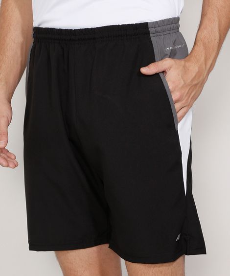 bermuda masculina esportiva com recortes preta
