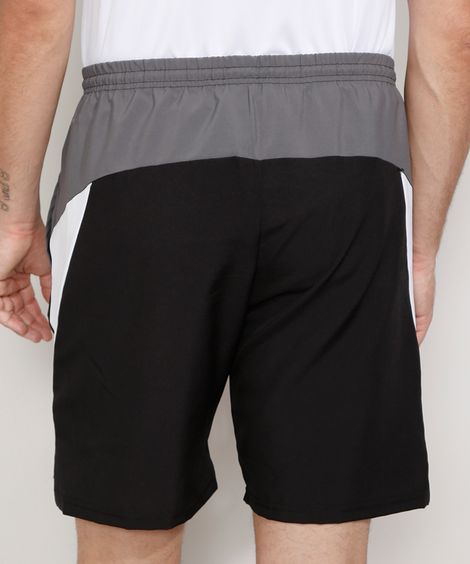 bermuda masculina esportiva com recortes preta