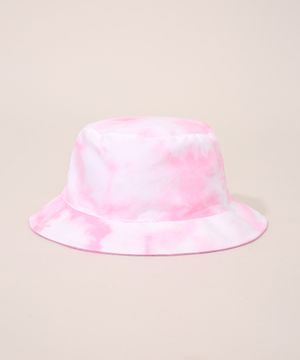 Bucket Hat Feminino Dupla Face Estampado Tie Dye Rosa