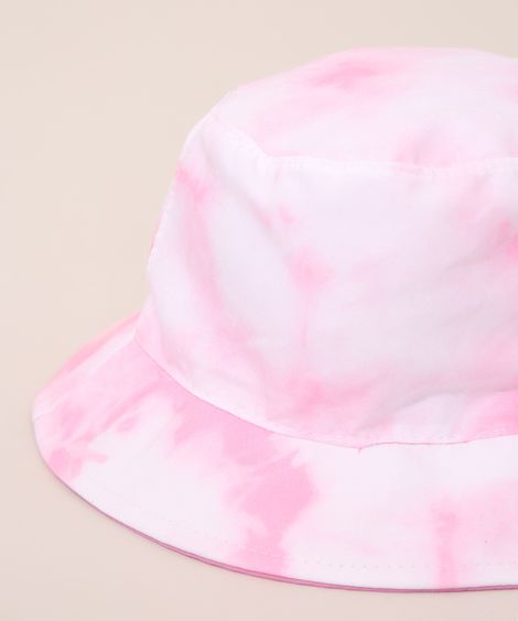 Bucket Hat Feminino Dupla Face Estampado Tie Dye Rosa