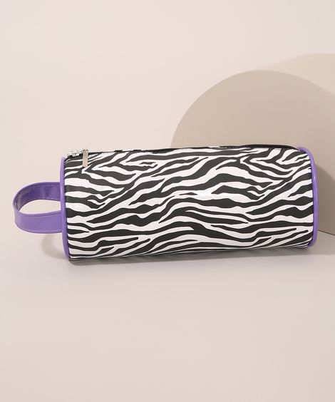 Nécessaire Feminina Estampada Animal Print Tigre Preta