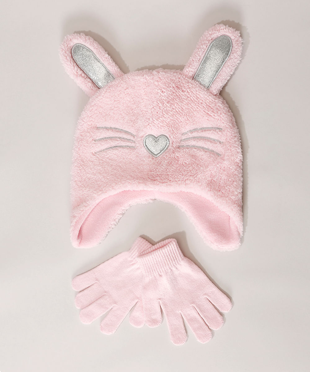 Kit-de-Gorro-Infantil-Coelho---Luva-Rosa-9973204-Rosa_1