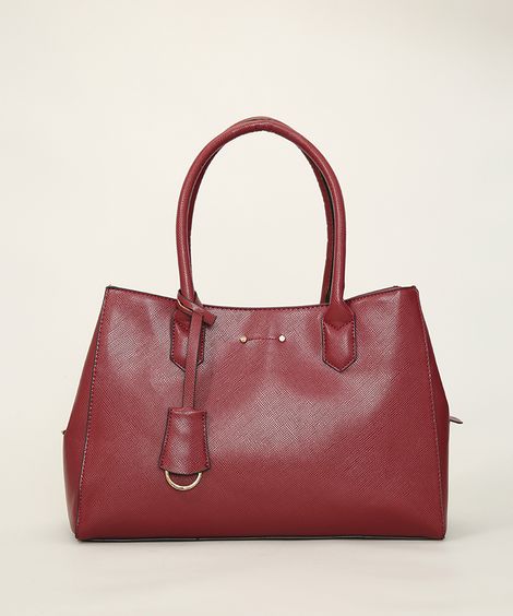 Bolsa Feminina Grande Estruturada Vinho