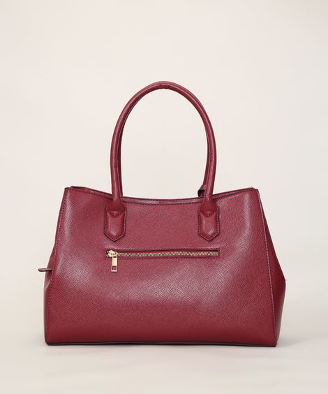 Bolsa Feminina Grande Estruturada Vinho