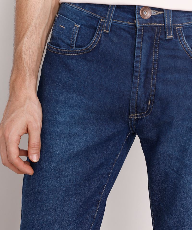 Calça Jeans Masculina Slim Azul Médio