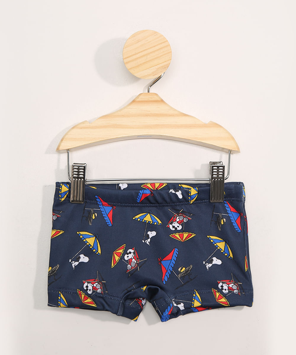 Sunga Infantil Boxer Estampada Snoopy com Proteção UV50+ Azul Menor preço em Sunga Infantil Boxer Estampada Snoopy com Proteção UV50+ Azul