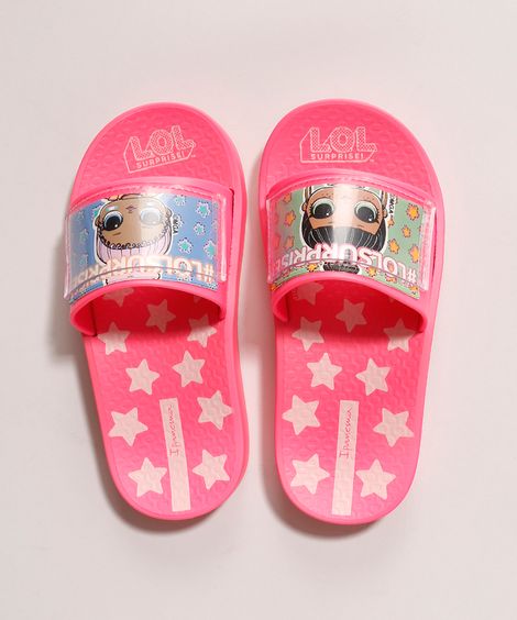 Chinelo Ipanema Infantil Slide LOL Surprise Rosa