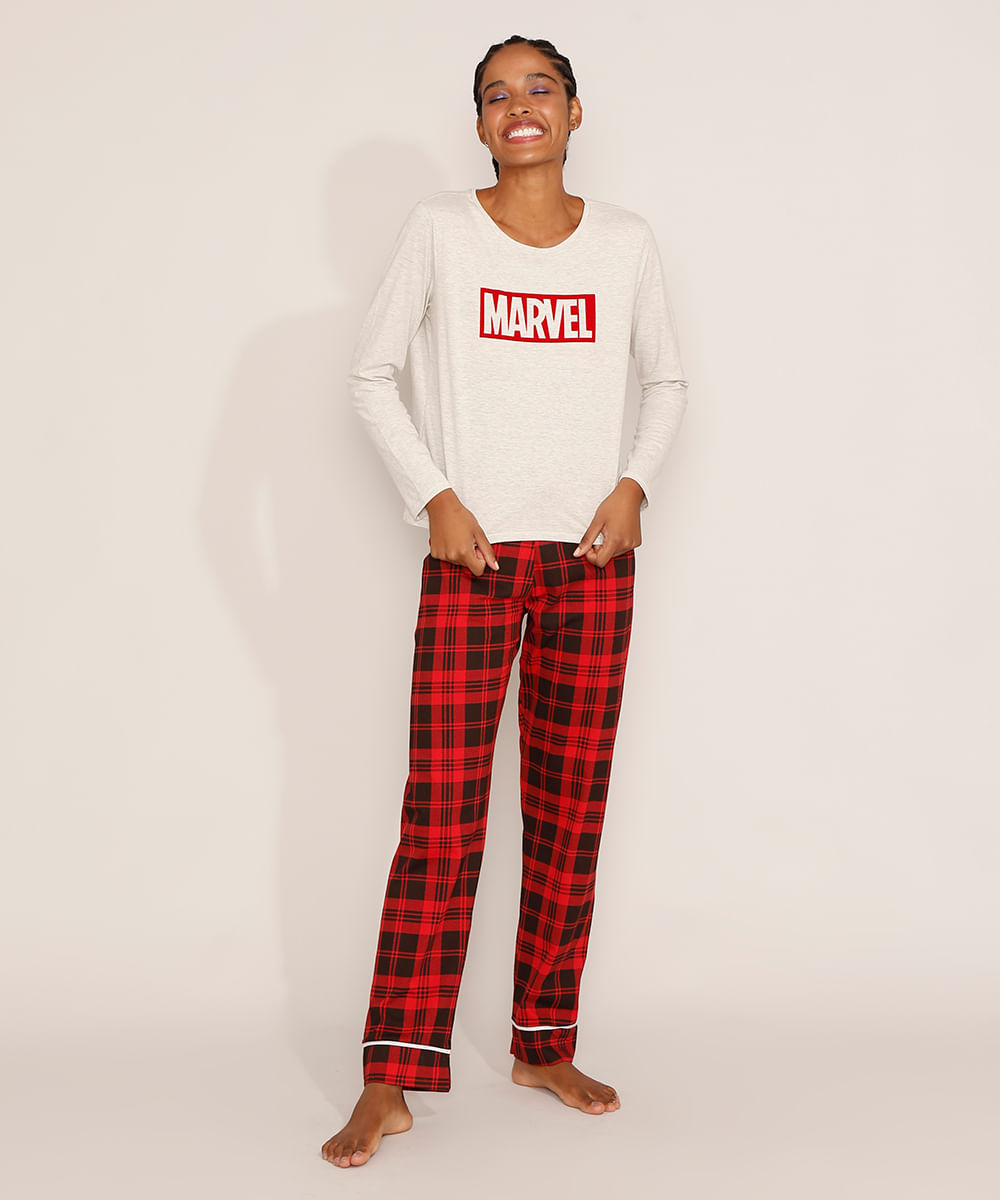 Pijama xadrez - Marvel