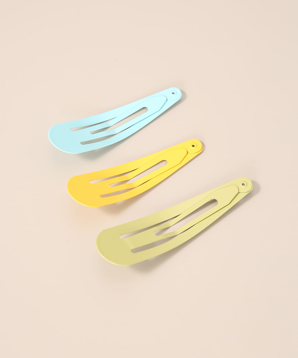 Kit de 3 Presilhas de Cabelo Femininas Multicor