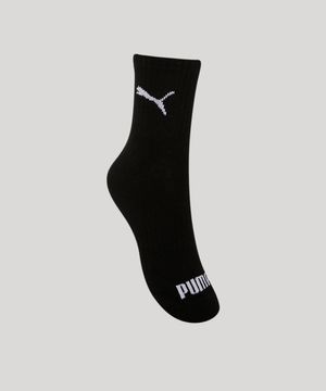 Kit de 3 Pares de Meias Masculinas Cano Médio Puma Preto