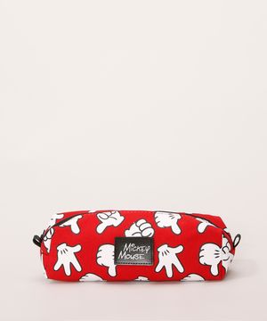 Necessaire Feminina Mickey com Zíper Vermelha