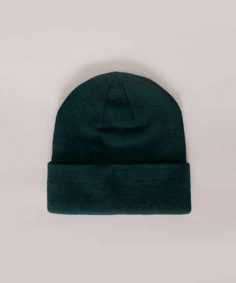 Gorro de Tricô Masculino Básico Curto Verde Escuro