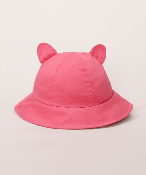 Bucket Hat Infantil com Orelhinha Rosa