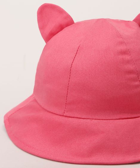 Bucket Hat Infantil com Orelhinha Rosa