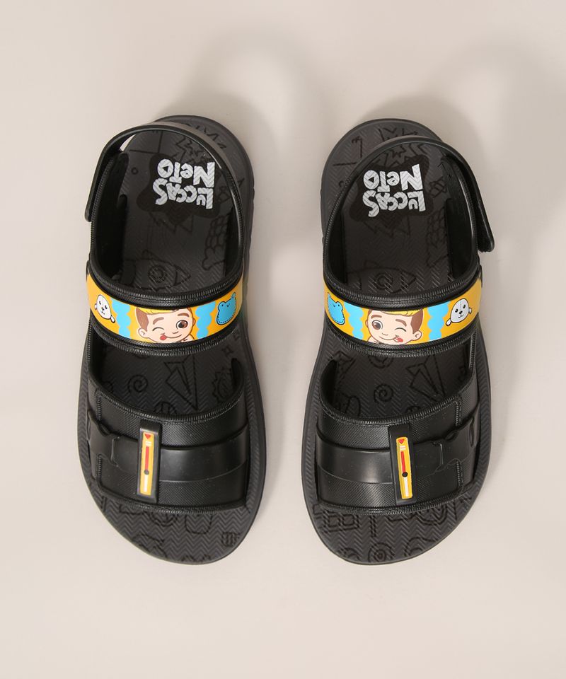 Papete-Infantil-Grendene-Lucas-Neto-Preta-9986773-Preto_2