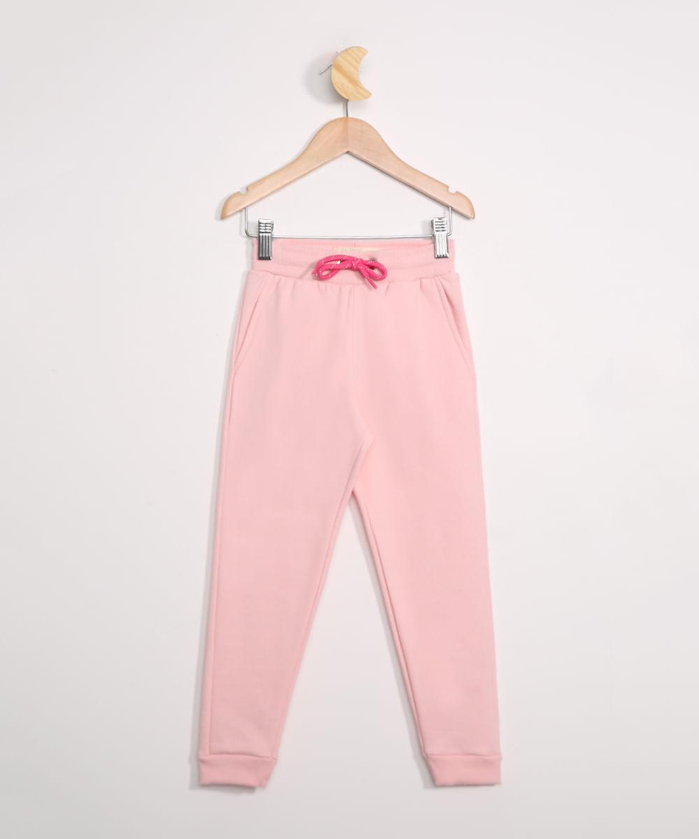 Calca-de-Moletom-Infantil-Basica-com-Bolsos-Rosa-9976881-Rosa_1