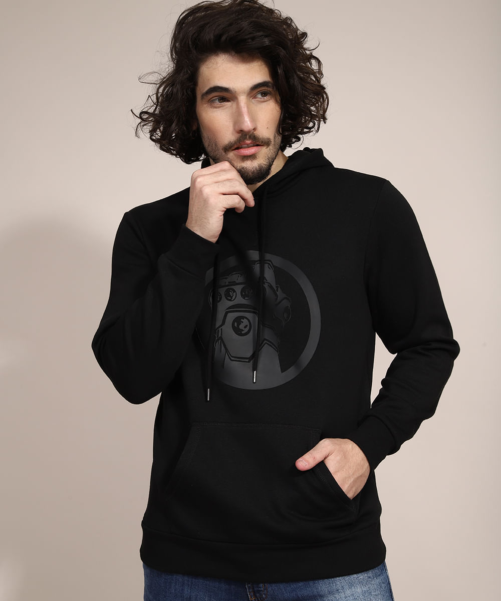 grey marvel moletom com capuz