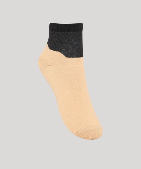 Kit de 3 Meias Femininas Cano Médio Contrastantes Multicor