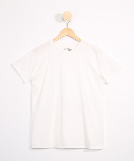 Camiseta juvenil menino manga curta básica off white Off White