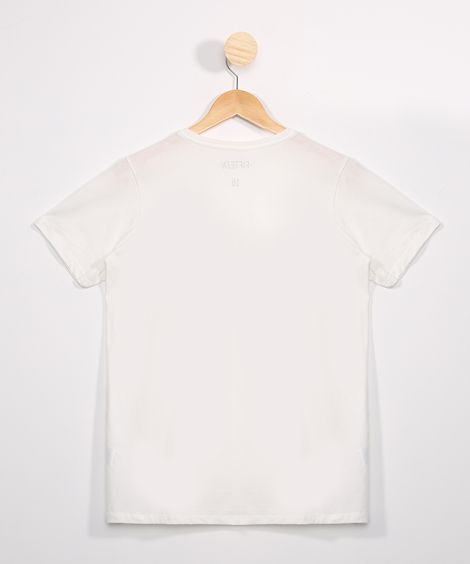 Camiseta juvenil menino manga curta básica off white Off White