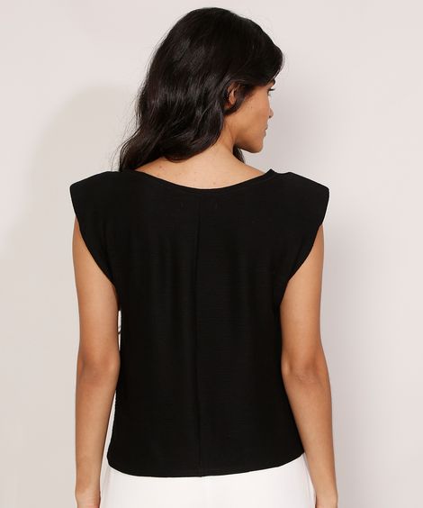 Regata Muscle Tee com Ombreira Decote Redondo Preta