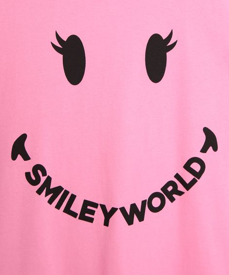 Blusa Juvenil SmileyWorld Manga Curta Rosa