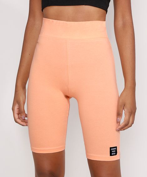 Bermuda Ciclista Cintura Alta Laranja