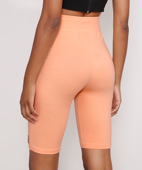 Bermuda Ciclista Cintura Alta Laranja